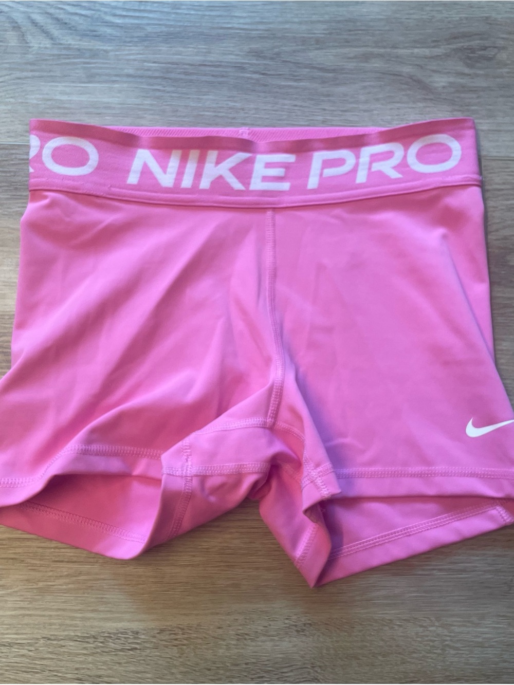 Nike Pink Athletic Compression Shorts with Branded Waistband